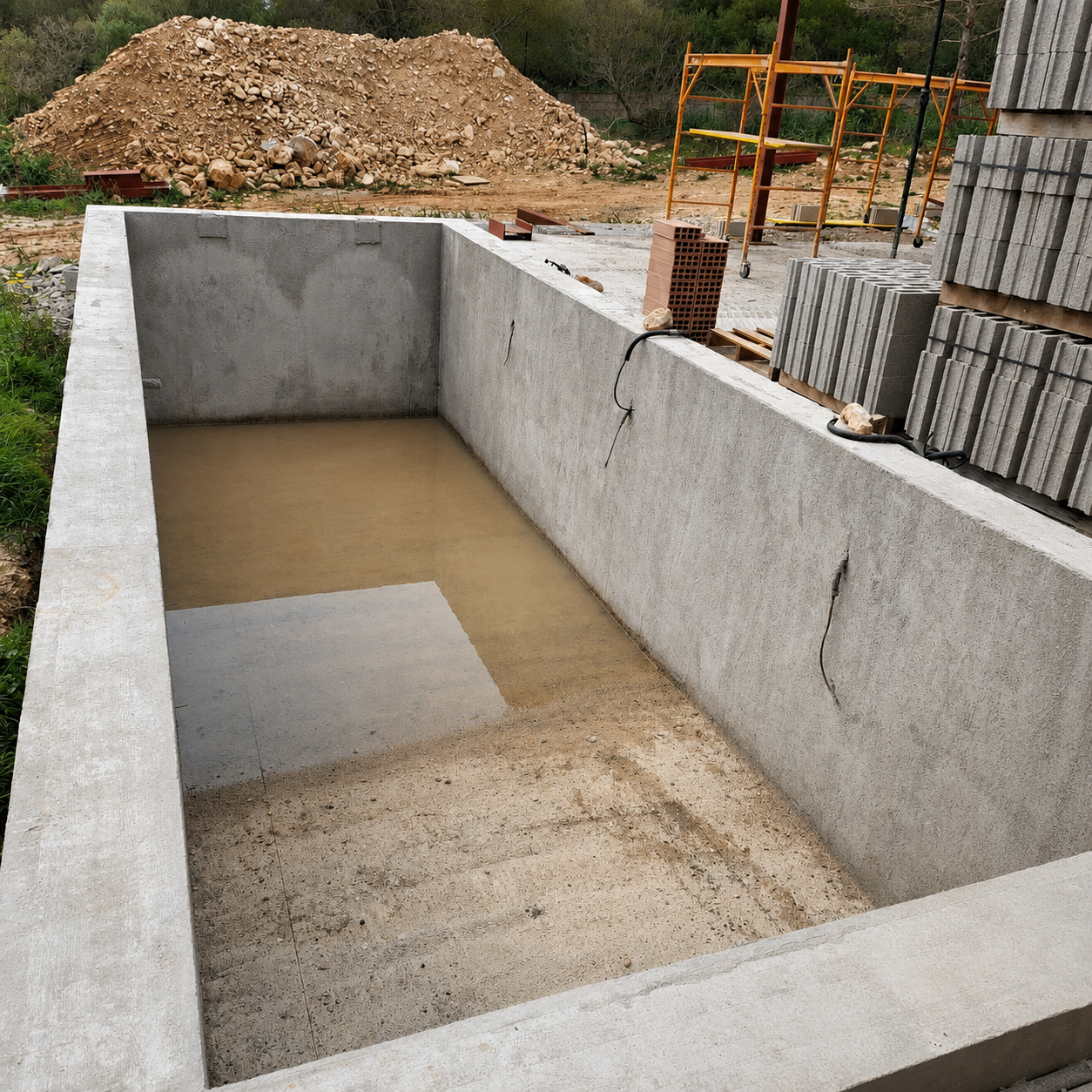 Piscina en construcción